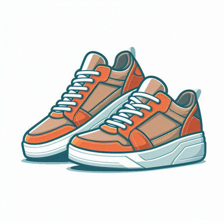 Sneakers isolated on a white background. Vector illustration. Eps 10のイラスト素材