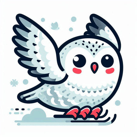 Cute cartoon owl on a white background. Vector illustration for your designのイラスト素材
