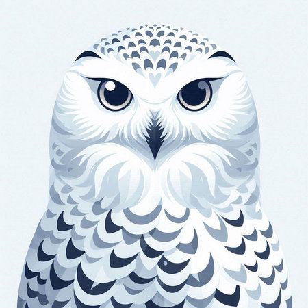 Owl. Vector illustration of a bird on a white background.のイラスト素材