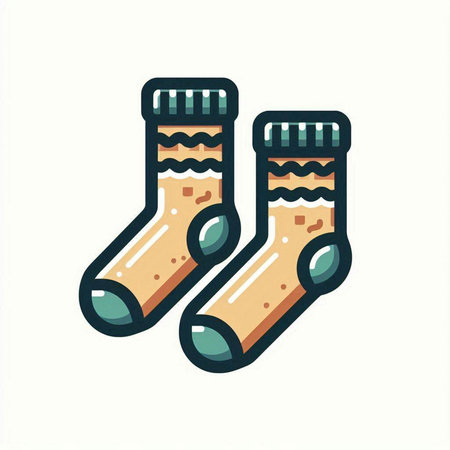 Vector illustration of a pair of socks isolated on a white background.のイラスト素材