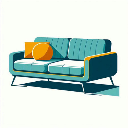 Sofa isolated on a white background. Vector illustration. Eps 10.のイラスト素材