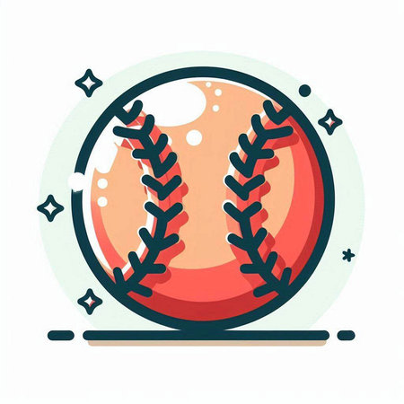 Baseball ball icon in flat style. Vector illustration isolated on white background.のイラスト素材