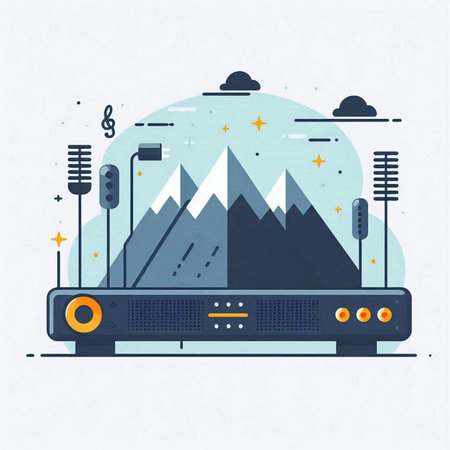 Modern vector illustration, flat thin line design, concept of cloud computingのイラスト素材