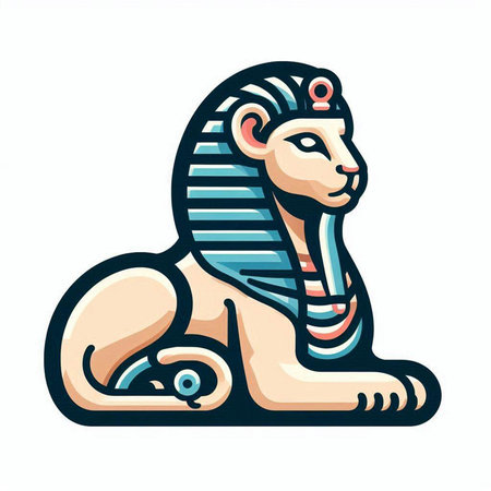 Egyptian pharaoh icon. Vector illustration isolated on white background.のイラスト素材
