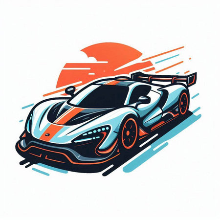 sport car on white background. vector illustration. sport car.のイラスト素材
