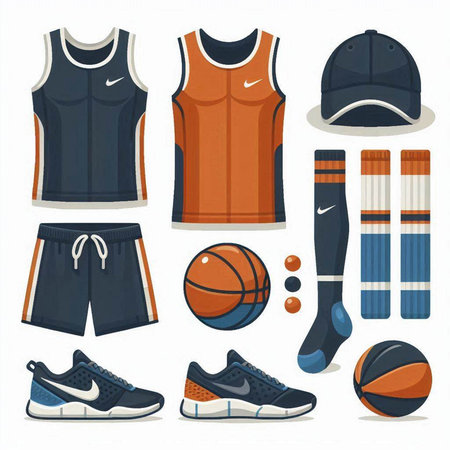 Set of sportswear isolated on white background. Vector illustration.のイラスト素材