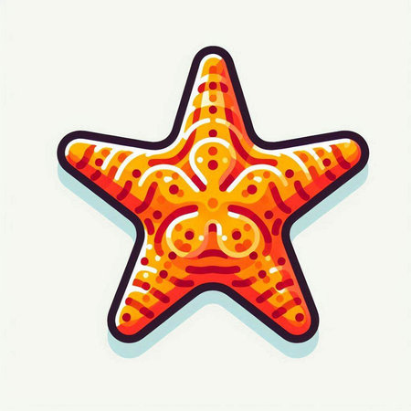 Starfish icon isolated on white background. Hand drawn vector illustration.のイラスト素材