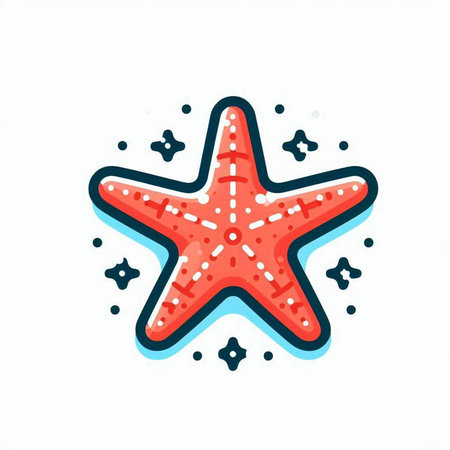 Starfish icon. Hand drawn vector illustration. Isolated on white background.のイラスト素材