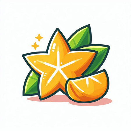 Star fruit icon. Vector illustration of star fruit isolated on white background.のイラスト素材