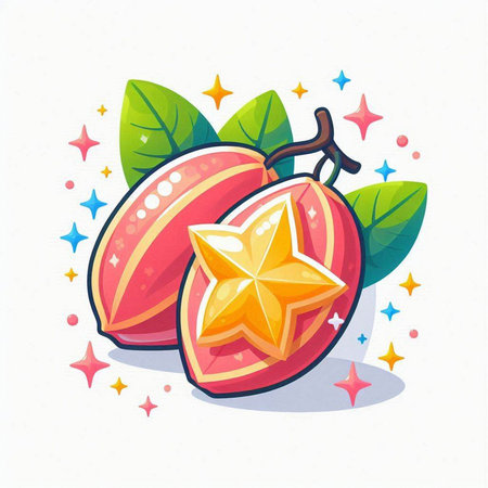 Star fruit icon on white background. Vector illustration. Eps 10.のイラスト素材