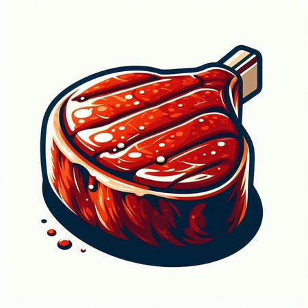 Illustration of a piece of meat on a white background, vector illustrationのイラスト素材