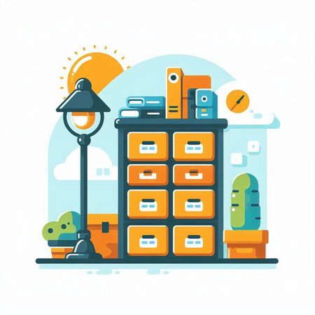 Flat design modern vector illustration concept of home office, working space.のイラスト素材