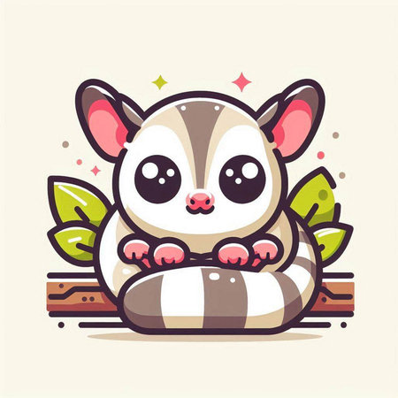 Cute raccoon cartoon vector illustration. Cute animal character.のイラスト素材