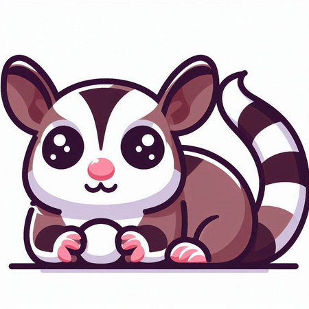 Cute little raccoon sitting on the ground. Vector illustration.のイラスト素材