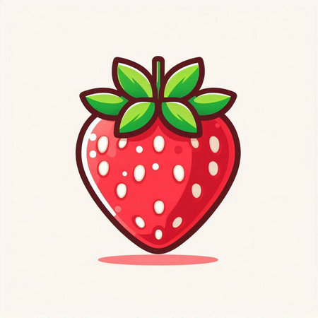 Strawberry vector illustration. Flat design style. Isolated on white background.のイラスト素材