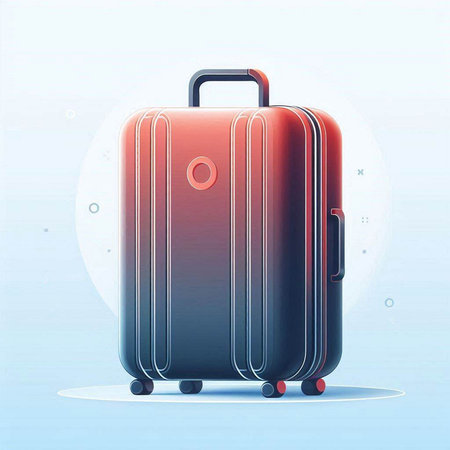 Vector illustration of a suitcase on a blue background. Travel concept.のイラスト素材