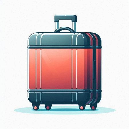 Vector illustration of a suitcase in retro style on a white background.のイラスト素材