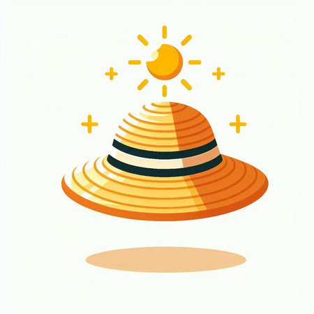 summer hat icon over white background. colorful design. vector illustrationのイラスト素材