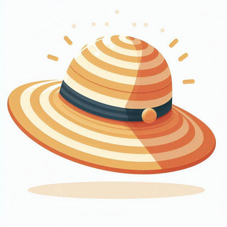 Illustration of a summer hat on a white background. Vector illustrationのイラスト素材