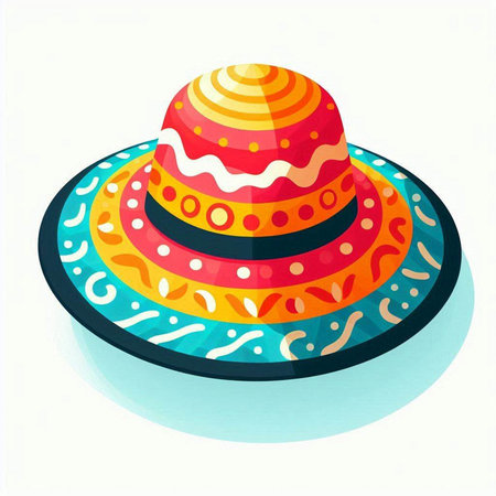 Mexican hat. Vector illustration. Isolated on white background.のイラスト素材