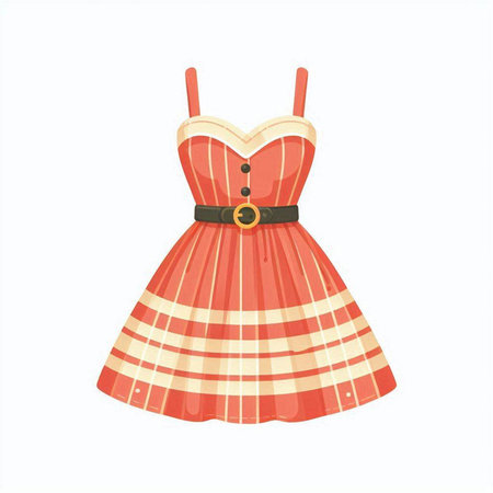 Cute summer dress. Vector illustration isolated on a white background.のイラスト素材