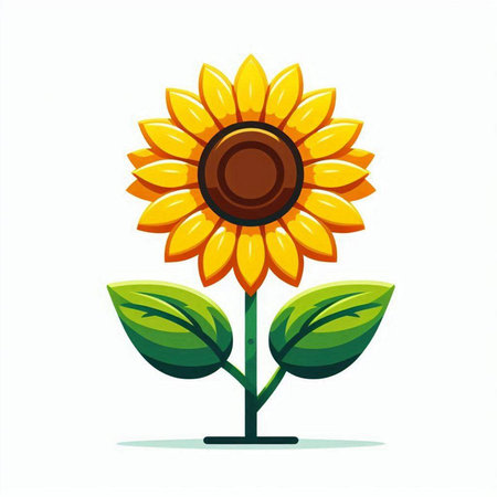 Sunflower vector icon. Sunflower isolated on white background. Vector illustration.のイラスト素材
