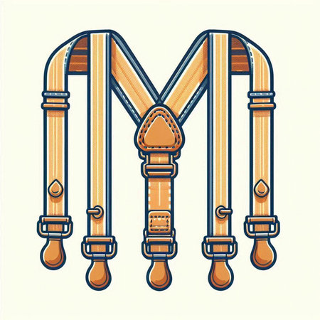 Vector illustration of the letter M made of wooden slingshot.のイラスト素材