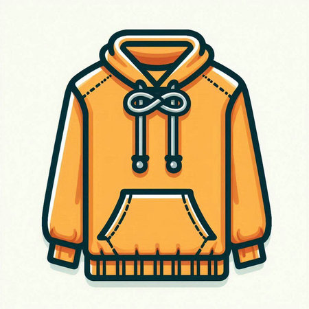 Fashionable clothes. Vector illustration of a yellow hoodie.のイラスト素材