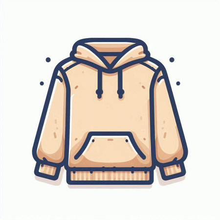 Vector illustration of a hoodie. Isolated on white background.のイラスト素材