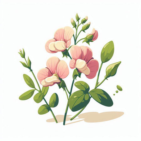 Bouquet of pink flowers on a white background. Vector illustration.のイラスト素材