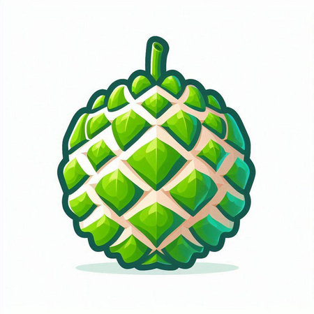 Custard apple icon isolated on white background. Vector illustration.のイラスト素材