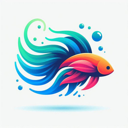 Colorful fish on the background of water. Vector illustration for your designのイラスト素材