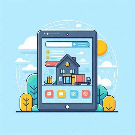 Smart home and internet of things concept. Vector illustration in flat styleのイラスト素材