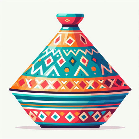 Ceramic vase. Colorful vector illustration in flat styleのイラスト素材