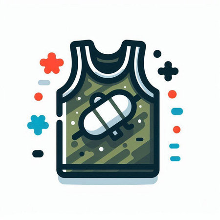 Basketball shirt icon isolated on white background. Vector illustration in flat style.のイラスト素材
