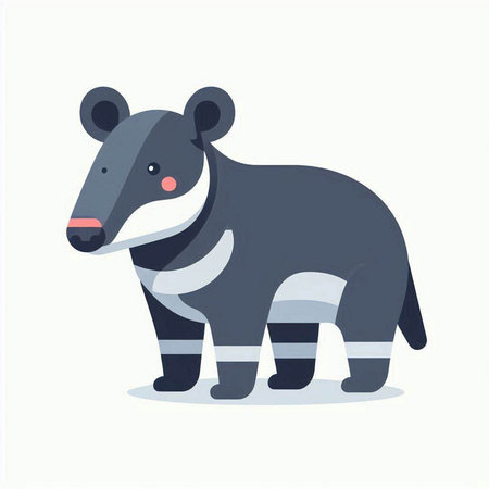 Vector illustration of a cute cartoon bear isolated on a white background.のイラスト素材