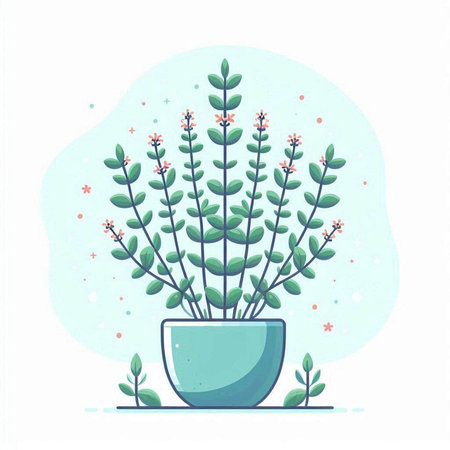 Flowerpot with house plants on a white background. Vector illustration.のイラスト素材