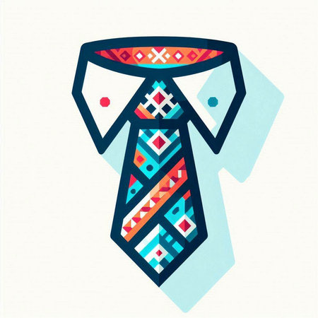 Necktie with ethnic aztec ornament. Vector illustration for your designのイラスト素材