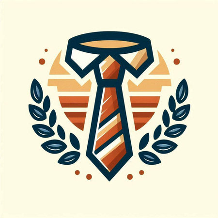 Tie logo, emblem, badge, vector illustration in retro styleのイラスト素材