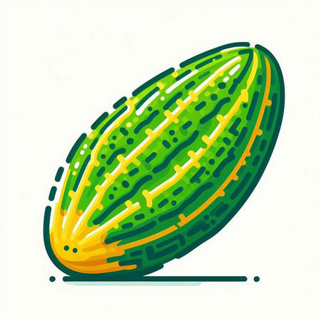 Cucumber. Isolated on white background. Vector illustration.のイラスト素材