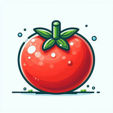 Tomato vector illustration. Isolated tomato on white background. Vector illustration.のイラスト素材