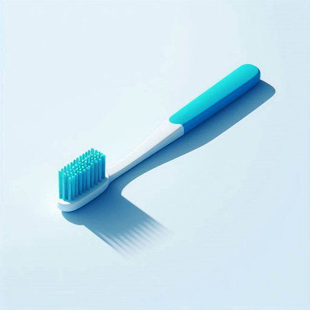 toothbrush on blue background, 3d illustration, eps10のイラスト素材