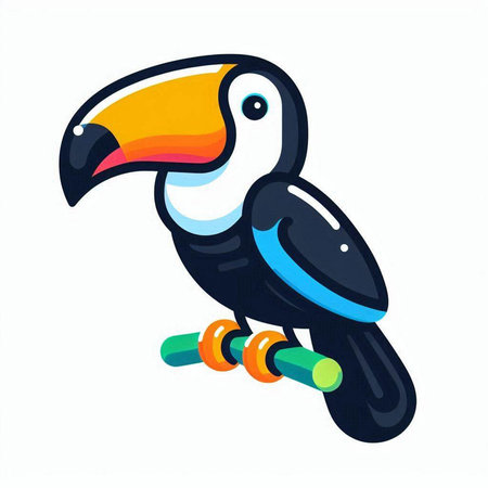 Toucan on a white background. Vector illustration of a toucan.のイラスト素材