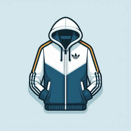 Sportswear design. Vector illustration of a hooded jacket.のイラスト素材