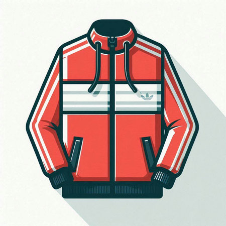 Jacket for winter sports. Vector illustration of a red jacket.のイラスト素材