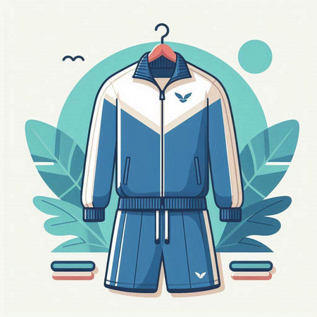 Winter sportswear. Vector illustration in flat style. EPS10のイラスト素材