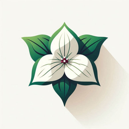 Flower icon, vector illustration. Flat design style with long shadowのイラスト素材