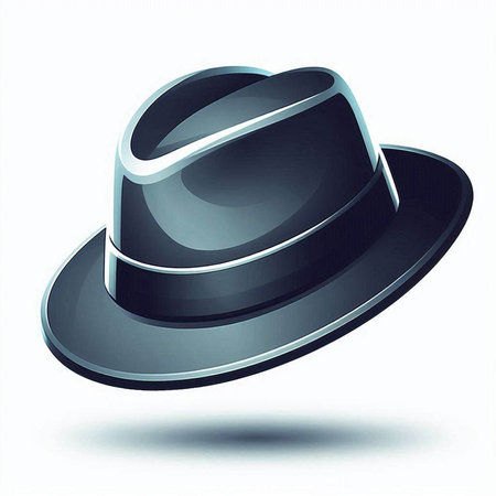Illustration of a black hat isolated on a white background. Eps 10.のイラスト素材