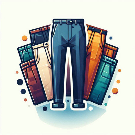 Fashion jeans. Vector illustration isolated on white background. Cartoon style.のイラスト素材