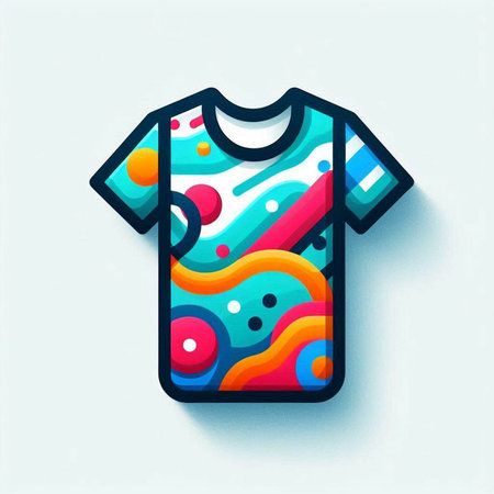 T-shirt with colorful pattern. Vector illustration. Eps 10.のイラスト素材